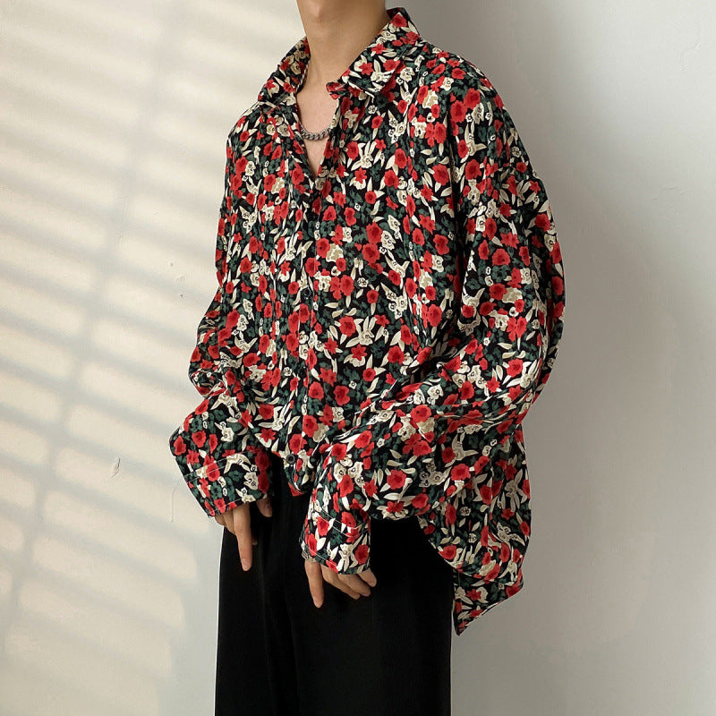 Men's Casual long sleeve shirt - lightweight button-up for spring & autumn.