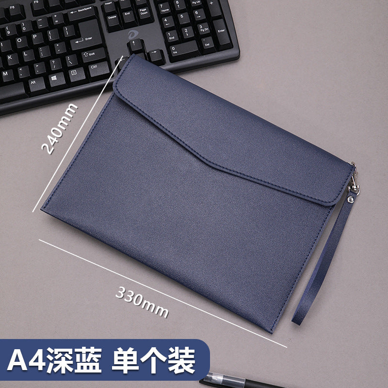 A4 leather file bag with portable A5 briefcase file bag advertising file bag custom contract bag printable logo