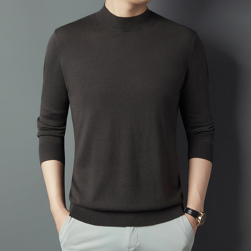 MEN'S HALF TURTLENECK KNIT SWEATER - LONG SLEEVE WARM PULLOVER FOR FALL & WINTER
