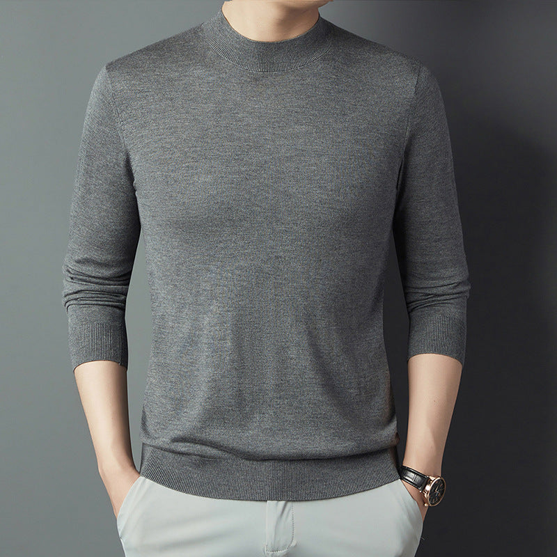 MEN'S HALF TURTLENECK KNIT SWEATER - LONG SLEEVE WARM PULLOVER FOR FALL & WINTER