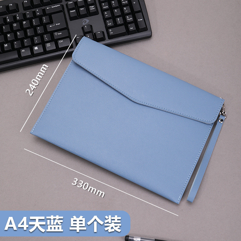 A4 leather file bag with portable A5 briefcase file bag advertising file bag custom contract bag printable logo