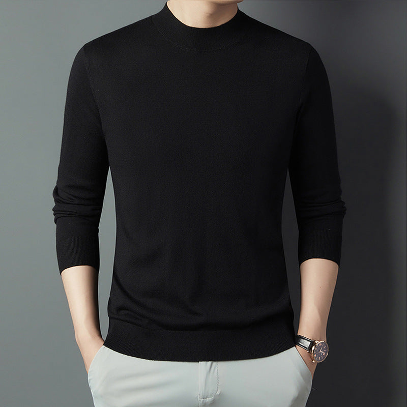 MEN'S HALF TURTLENECK KNIT SWEATER - LONG SLEEVE WARM PULLOVER FOR FALL & WINTER