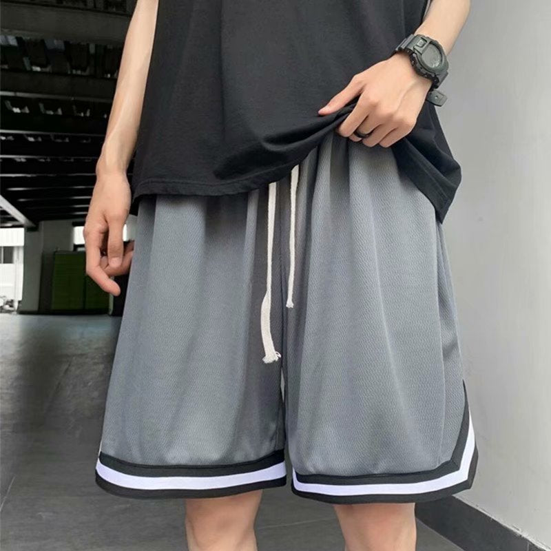 Breathable Basketball Shorts for Men, Summer Loose Quick-Dry Sports Shorts, Over-The-Knee Large Shorts, Running Training Basketball Wear, Five-Point Shorts