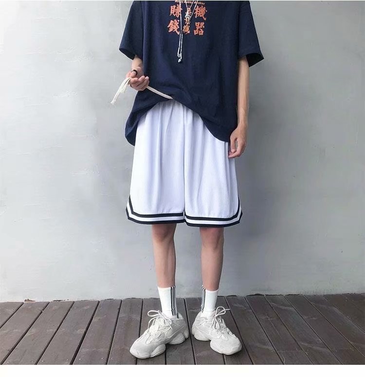 Breathable Basketball Shorts for Men, Summer Loose Quick-Dry Sports Shorts, Over-The-Knee Large Shorts, Running Training Basketball Wear, Five-Point Shorts