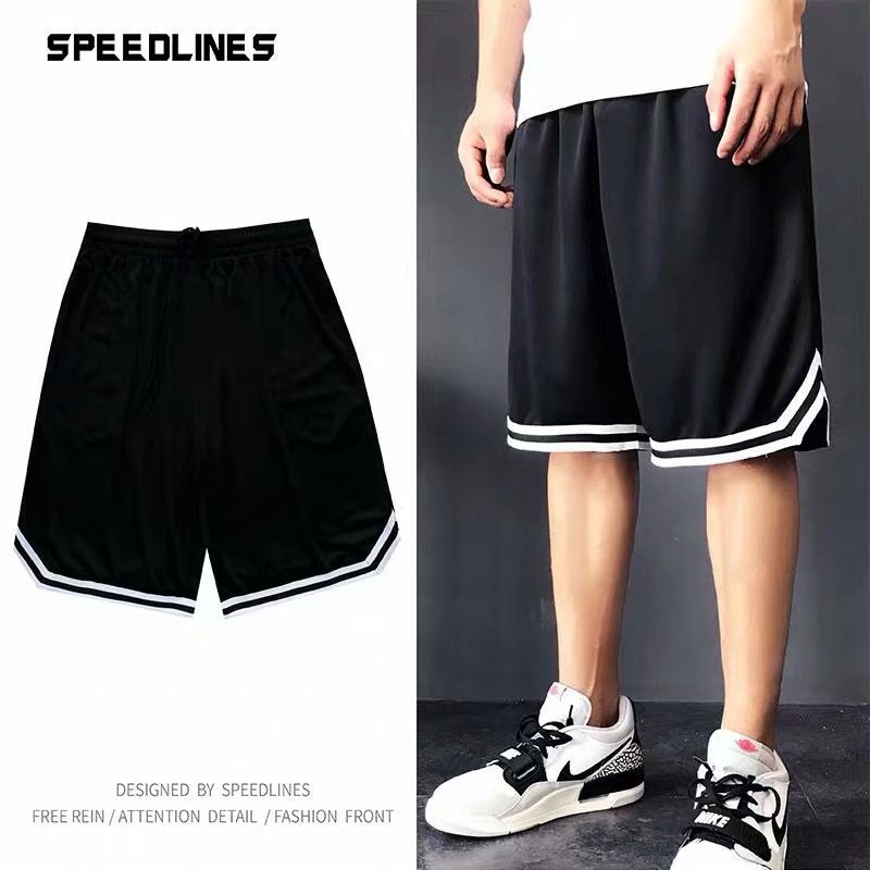 Breathable Basketball Shorts for Men, Summer Loose Quick-Dry Sports Shorts, Over-The-Knee Large Shorts, Running Training Basketball Wear, Five-Point Shorts