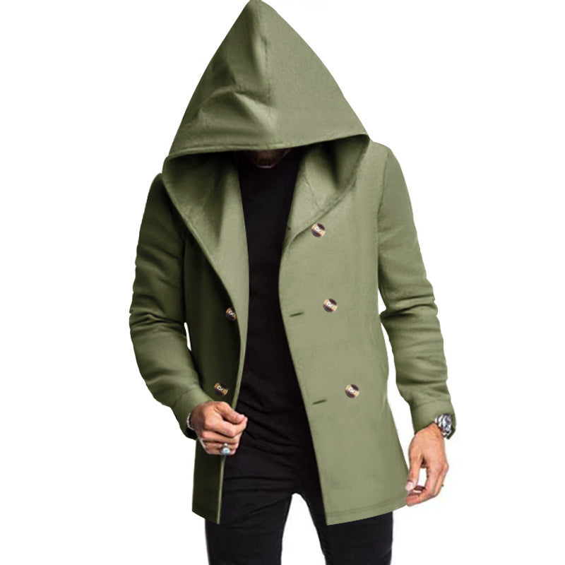 men's classic mid-lenth slim fit jacket-european style \ warm & comfortable