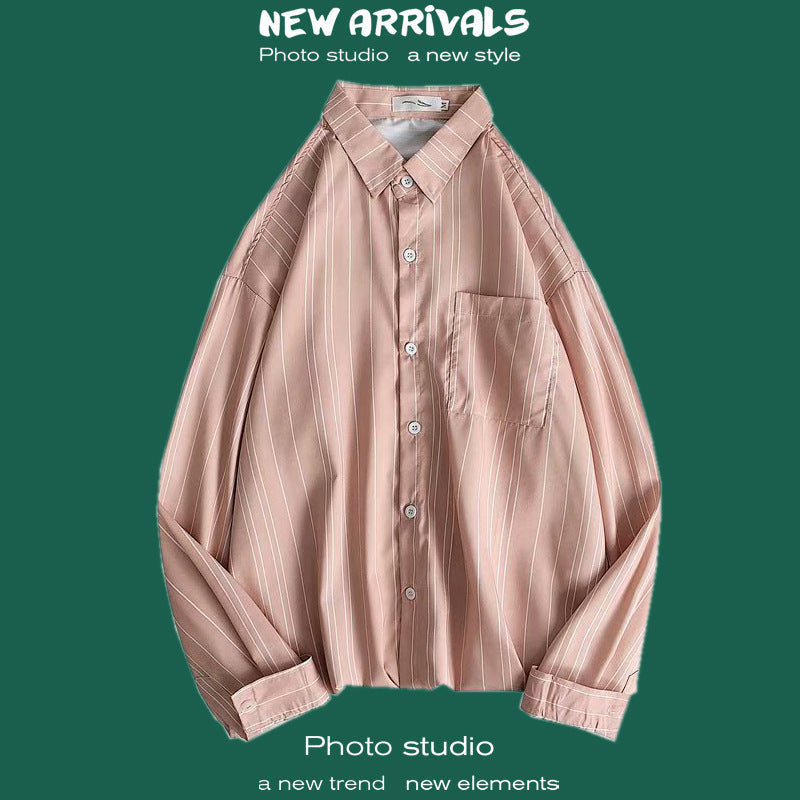 Men's Casual long sleeve shirt - lightweight button-up for spring & autumn.