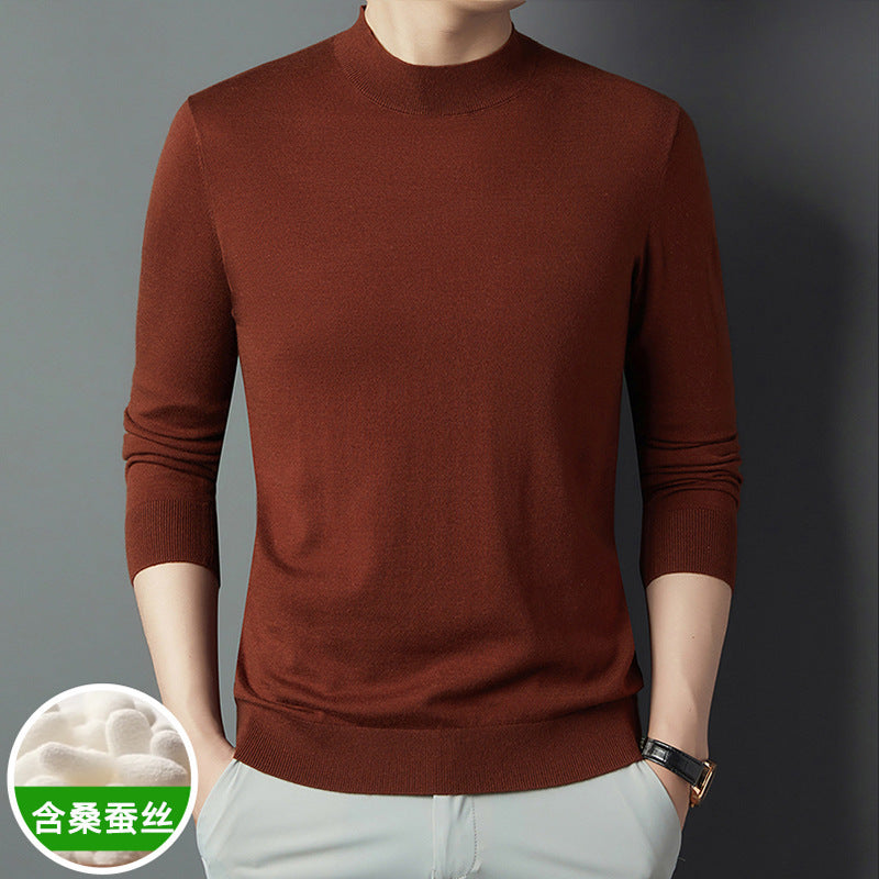 MEN'S HALF TURTLENECK KNIT SWEATER - LONG SLEEVE WARM PULLOVER FOR FALL & WINTER