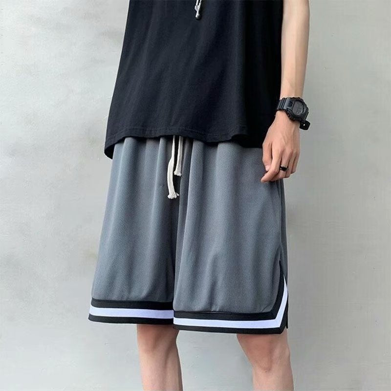 Breathable Basketball Shorts for Men, Summer Loose Quick-Dry Sports Shorts, Over-The-Knee Large Shorts, Running Training Basketball Wear, Five-Point Shorts