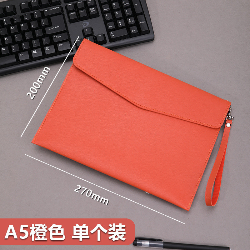A4 leather file bag with portable A5 briefcase file bag advertising file bag custom contract bag printable logo