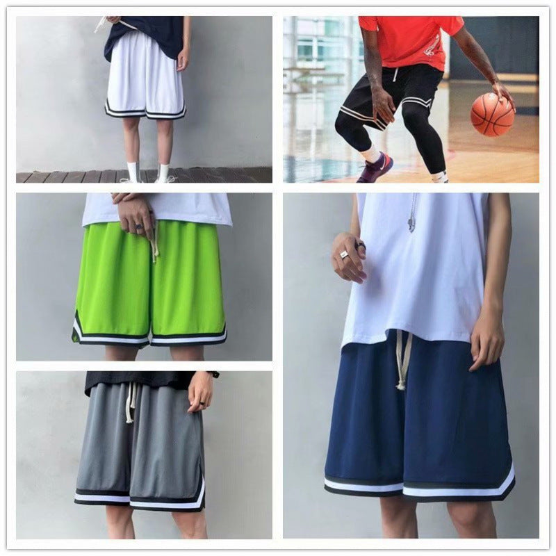 Breathable Basketball Shorts for Men, Summer Loose Quick-Dry Sports Shorts, Over-The-Knee Large Shorts, Running Training Basketball Wear, Five-Point Shorts