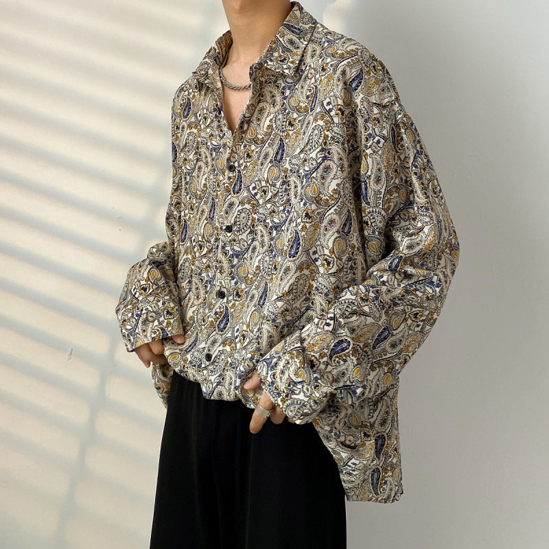 Men's Casual long sleeve shirt - lightweight button-up for spring & autumn.