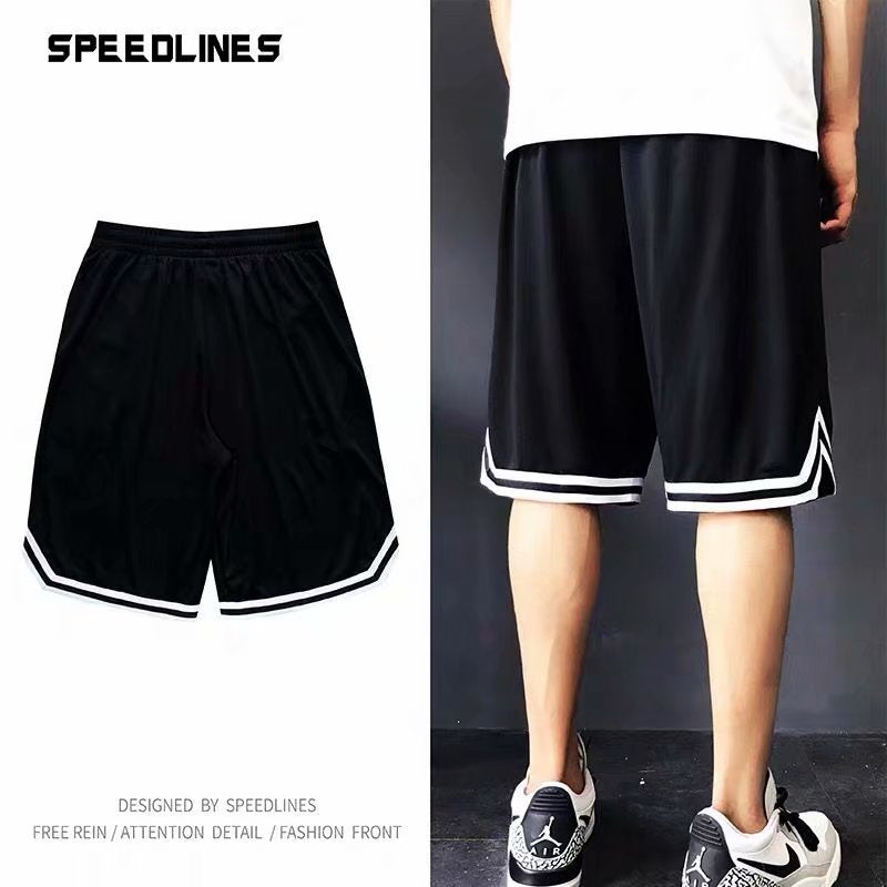 Breathable Basketball Shorts for Men, Summer Loose Quick-Dry Sports Shorts, Over-The-Knee Large Shorts, Running Training Basketball Wear, Five-Point Shorts