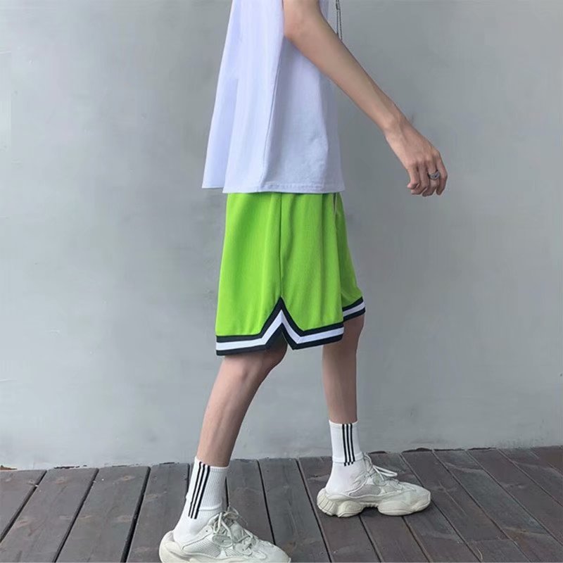 Breathable Basketball Shorts for Men, Summer Loose Quick-Dry Sports Shorts, Over-The-Knee Large Shorts, Running Training Basketball Wear, Five-Point Shorts