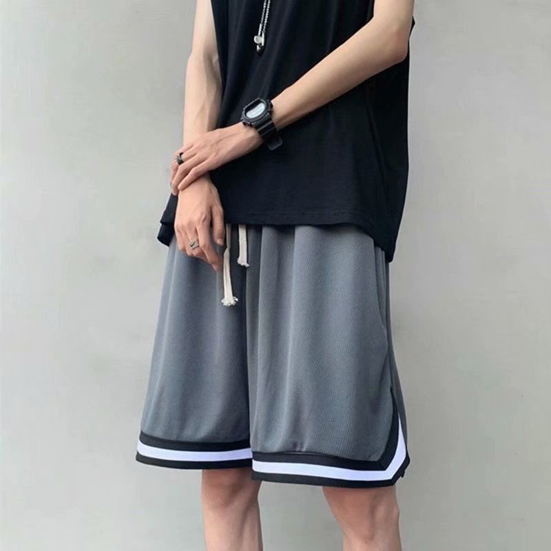Breathable Basketball Shorts for Men, Summer Loose Quick-Dry Sports Shorts, Over-The-Knee Large Shorts, Running Training Basketball Wear, Five-Point Shorts