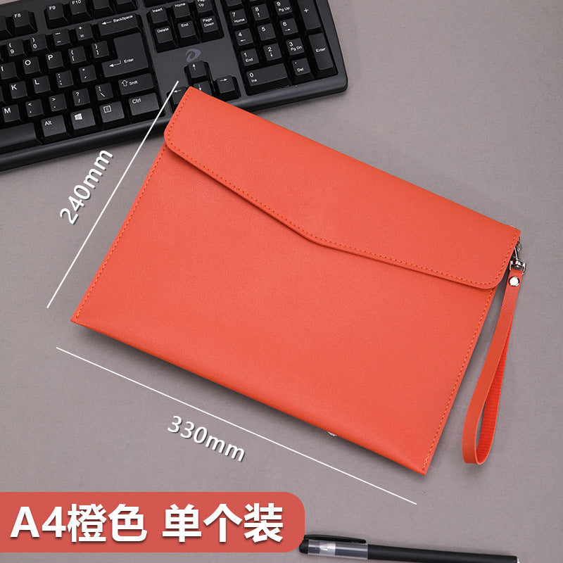 A4 leather file bag with portable A5 briefcase file bag advertising file bag custom contract bag printable logo