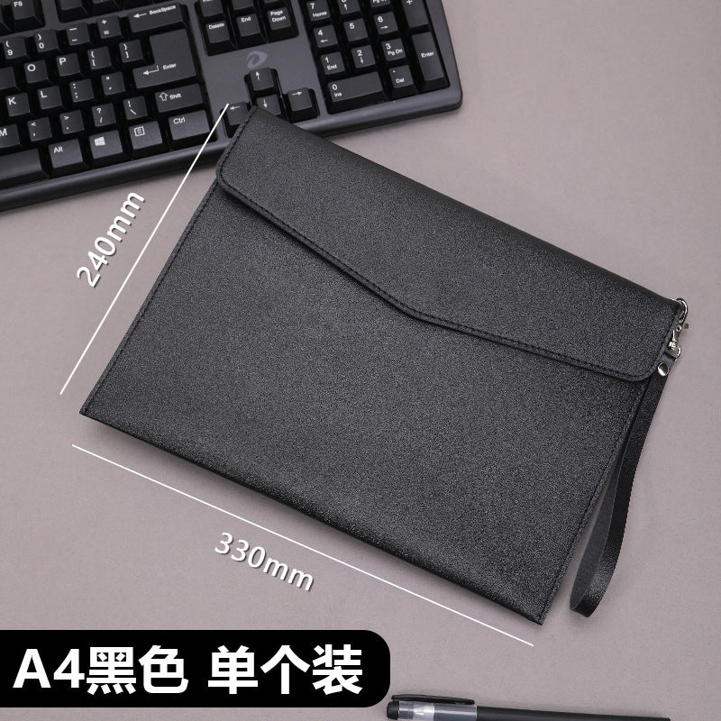 A4 leather file bag with portable A5 briefcase file bag advertising file bag custom contract bag printable logo