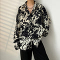 Men's Long-Sleeve Shirt, Spring and Autumn Trendy Ins-Style Floral Shirt, Hong Kong Style, Japanese Retro Loose Fit, Cool and Stylish Jacket