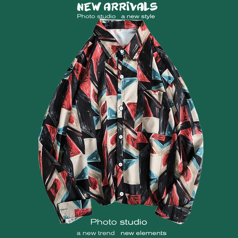 Men's Casual long sleeve shirt - lightweight button-up for spring & autumn.